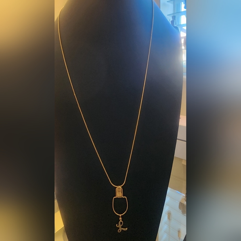 Monet Gold Tone Pendant Necklace with Charm